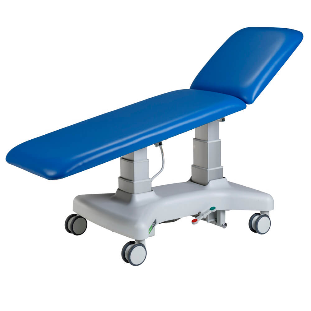 Plinth Medical 2 Section Platinum Electric Treatment Couch 94PLI - Tilted with head section raised