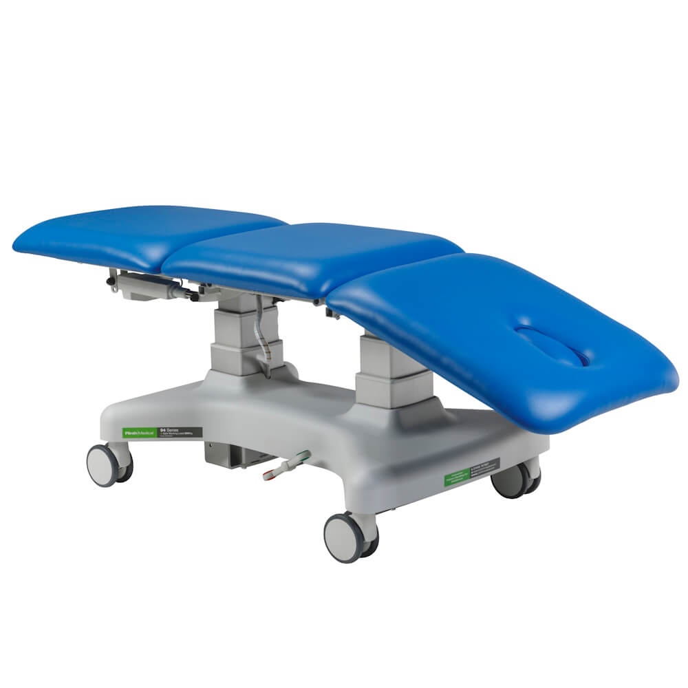 Plinth Medical 3 Section Platinum Electric Treatment Couch 94PLI-3 with head section lowered